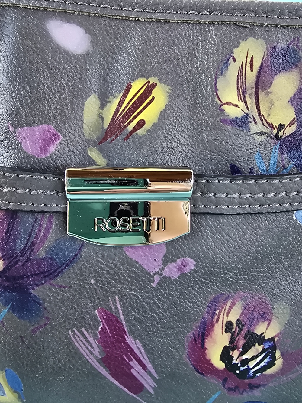 Rosetti Gray Floral Crossbody Bag - Picture 2 of 8